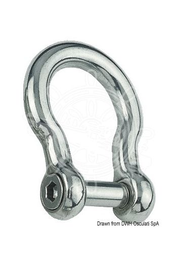 Bow shackle with Allen-head recessed pin