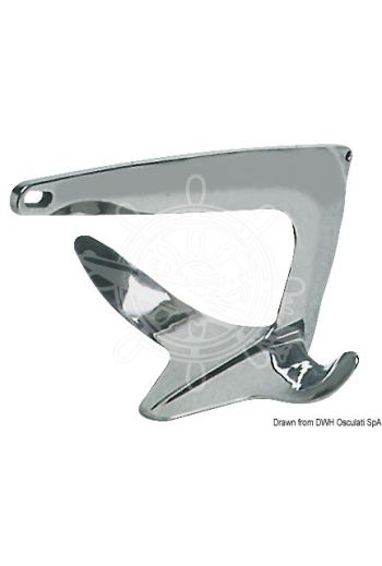 Trefoil® anchor made of mirror-polished AISI 316 stainless steel