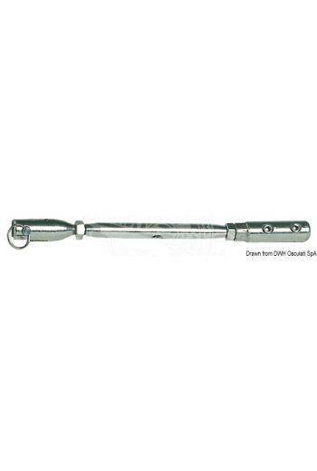 Rigging screws with built-in stainless steel allen spanner terminals (For bare cables: 5/6 mm, Plastified wires: 6 mm, A: 170 mm, B: 240 mm, C: 6,2 mm, D: 12 mm)