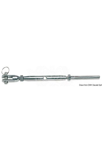 Turned rigging screws with press-fitting terminal for stainless steel cables