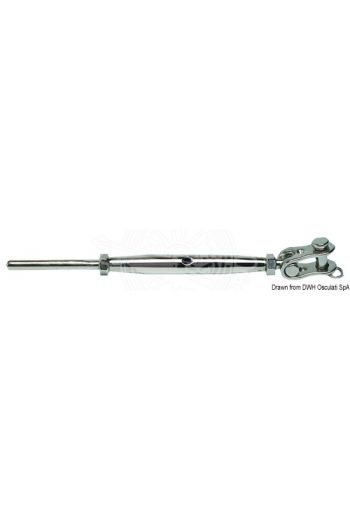 Rigging screws with articulated jaw and press-fitting terminal