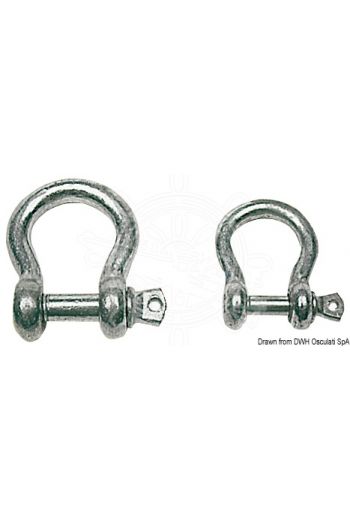 Galvanised steel bow shackles