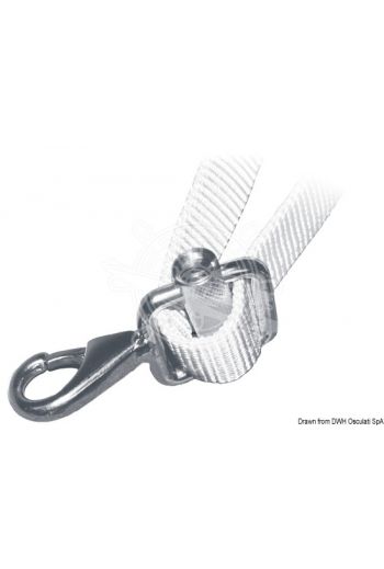 Snap-hook with buckle, made of AISI 316 stainless steel (For tape mm: 25, PCS: 10)
