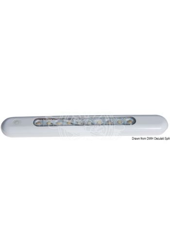 Watertight LED surface light (Finish: White, LED: 10 SMD-HD, LED beam angle: 50°, V: 12, W: 3, Lux at 50 cm: 342, Lumen: 450, K: 4000, Swit)