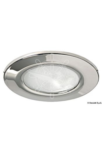 Atlas halogen ceiling light for recess mounting (Finish: Mirror polished, V: 12, W: 10, Light colour: white, Bulb: G4, Spare bulb: 14.454.12; 14.454.24)