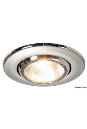 Merope halogen spotlight for recess mounting (Finish: mirror-polished, V: 12, W: 20, Light colour: white, Bulb: G4, Spare bulb: 14.454.12; 14.454.24)