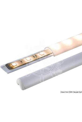 Profile to incorporate LED strips (Description: Base profile + cover + 2 terminals, Length: 1000 * mm, Section: 25x10 h mm)