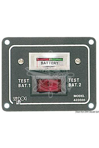 Panel with tester for 2 batteries and activation switch