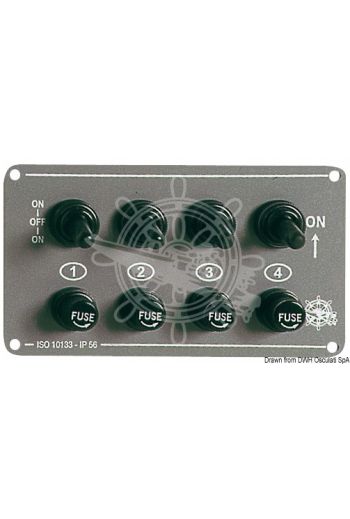 Electric panel (Color: grey, Watertight switches: 4, Measures: 140X80 a sviluppo orizz. mm)