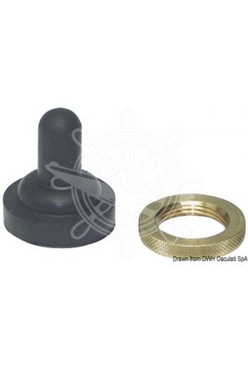 Watertight cover made of rubber for tumbler switches (Description: Equipped with brass ring. Couple to 14.738.05/10/15/20, PCS: 10)