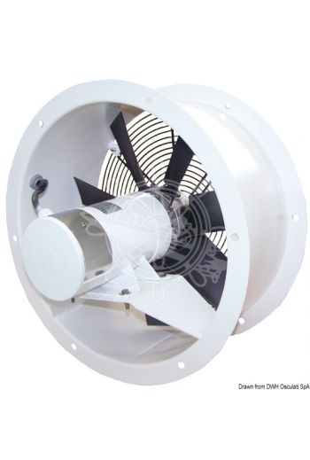 Helicoidal electric blower with stabilized polypropylene impeller