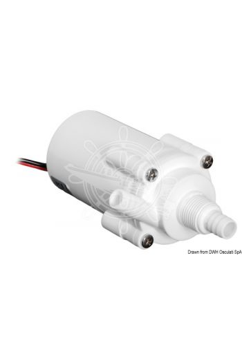 Centrifugal pump for sinks (V: 12, Flow: 6,6 l/min, Head: 2 m, Hose adaptor Ø: 11 mm, Measures: 88x45 mm)