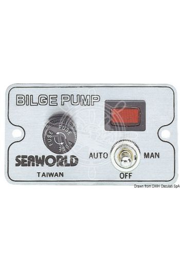 Manual panel switch for electric bilge pumps (Volt: 12/24, Measures: 90x50 mm)