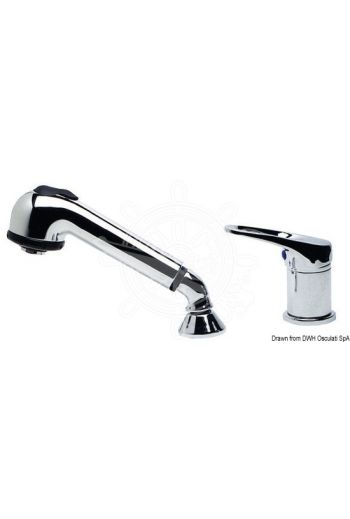 Olivia single-control chromed mixer + removable chromed shower (Mixer Ø: 40 mm, Total height: 110 mm, Shower: 160 mm, Size: 175 mm)