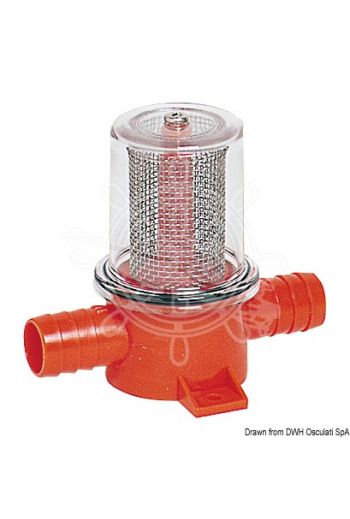 Flush mount filter for bilge pumps and showers