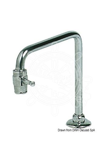 Tap for sinks (Description: Telescopic swiveling faucet for sinks, chromed brass. Fast locking tap. Nut and lock nut mounting)