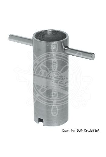 Galvanized steel tool for quick mounting of brass or stainless steel sea cocks