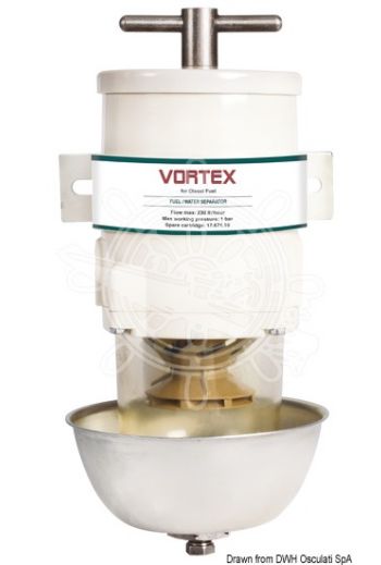 GERTECH filter technology - Vortex series diesel filters (Flow l/h - max: 230, Flow l/h - continuous: 180, Hose connector thread: 3/8", Hose connector: Not included, Fi)