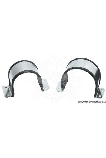 Rubber-coated stainless steel U-clamps for single pipes