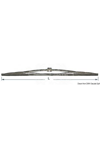 Black chromed stainless steel wiper blade for DOGA wiper arms