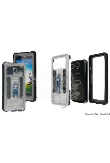 ARMOR-X waterproof universal case for mobiles fitted with X-mount snap bracket (Case for mobile up to: 5.1", IP: IP67, Colour: Clear / Black, Male support to fix to the hull: 34.304.33)
