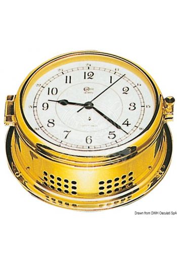 Marine quartz clock with brass housing (Box: 180 mm, Dial: 150 mm)