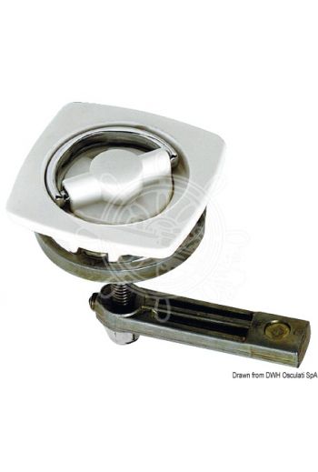 Lift and turn latch (Size mm: 63x63, Bottom board hole mm: 50, Adjustable stop lever mm: 27-50)