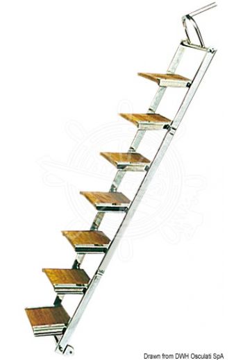 Stainless steel gangway/ladder (Version: with plane transformable in steps, Length m: 1,5, Width cm: 35, Weight in kg: 20)