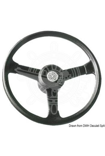 Black plastic steering wheel (Color: Black)
