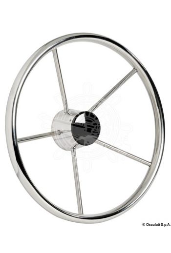Mirror polished stainless steel steering wheels fitted with 5 spokes