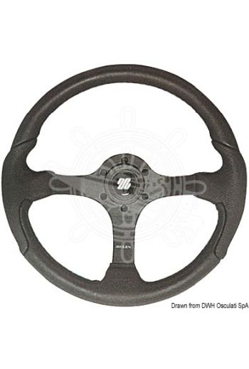ULTRAFLEX Nisida and Spargi steering wheel (Model: NISIDA, Ø mm: 350, Crown: Black, Spokes: Black, Inserts: - -)
