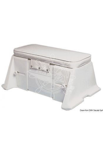 Storage locker / seat for 2.30- to 3.30-m dinghies (Width between vertical bulkheads: adjustable from 62 to 75 cm, Height with cushion cm: 31, Max base width cm: )