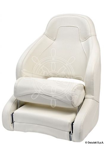 Ergonomic padded seat with H52 flip-up bolster