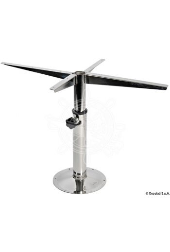 Swivelling telescopic table pedestal (Min. height: 500 mm, Max. height: 720 mm, Tube Ø: 60 mm, Arm length: 740x430 mm)