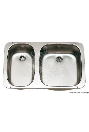 Double sink (Measures: 575x370, Basin depth mm - left: 100, Basin depth mm - right: 110)
