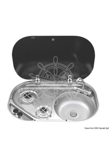 SMEV/DOMETIC hob unit with tinted glass lid