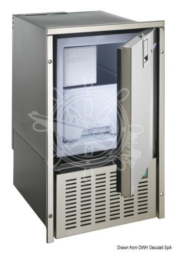 ISOTHERM White Ice stainless steel ice maker by Indel Webasto Marine (Measures: 640*x410x436, Measures: 629x375x428)