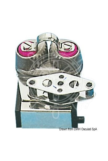 Stainless steel end stop (Description: Terminal with return block and cam cleat for rail 62.244.50; 62.244.51)