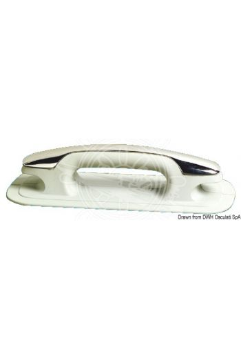 EPDM handle for rubber dinghies with AISI316 stainless steel insert (Type: Handle, Material: EPDM, Colour: RAL 7035 grey, Measures: 280x115, Measures: 65)