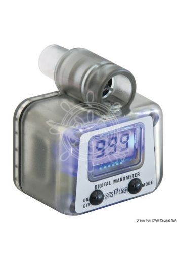 Digital manometer (Scale bottom: 0-999 mbar, Resolution: 10 mbar, Power: 9V battery)